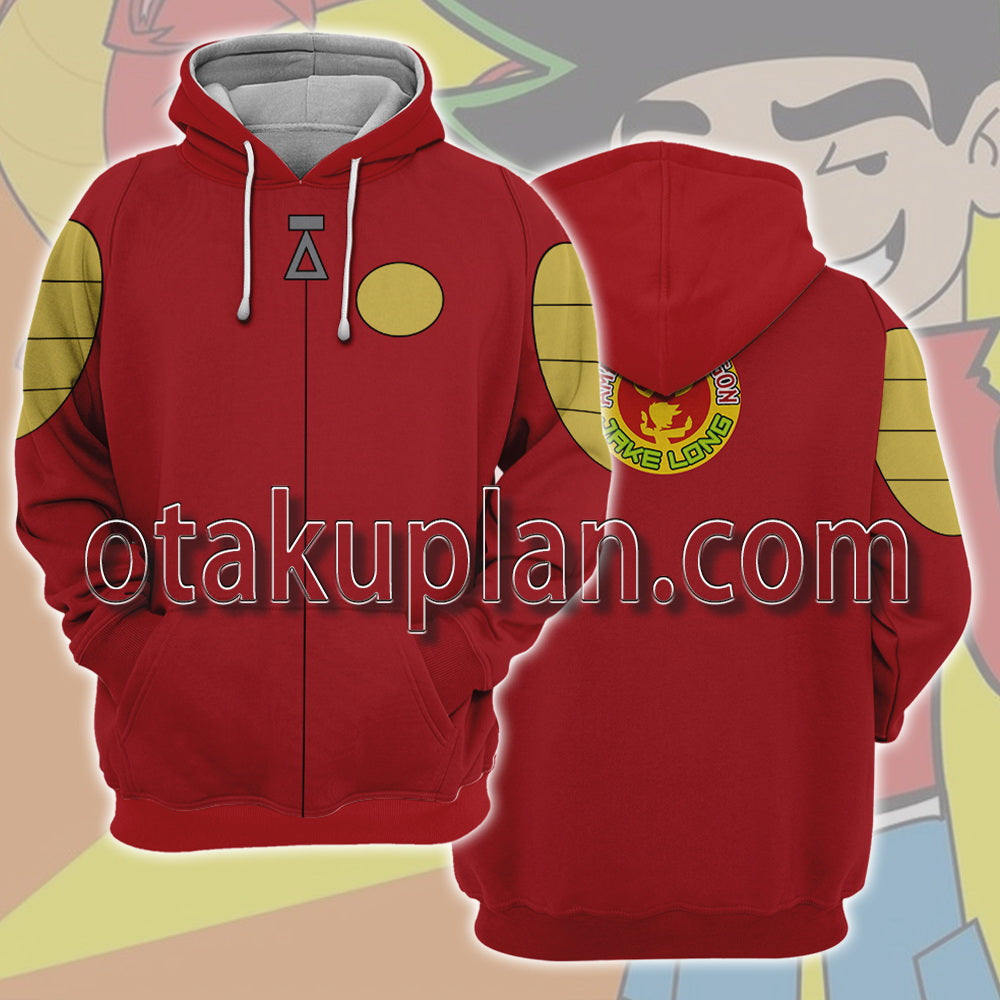 American Dragon Jake Long Dragon Powers Red Coat Cosplay Hoodie