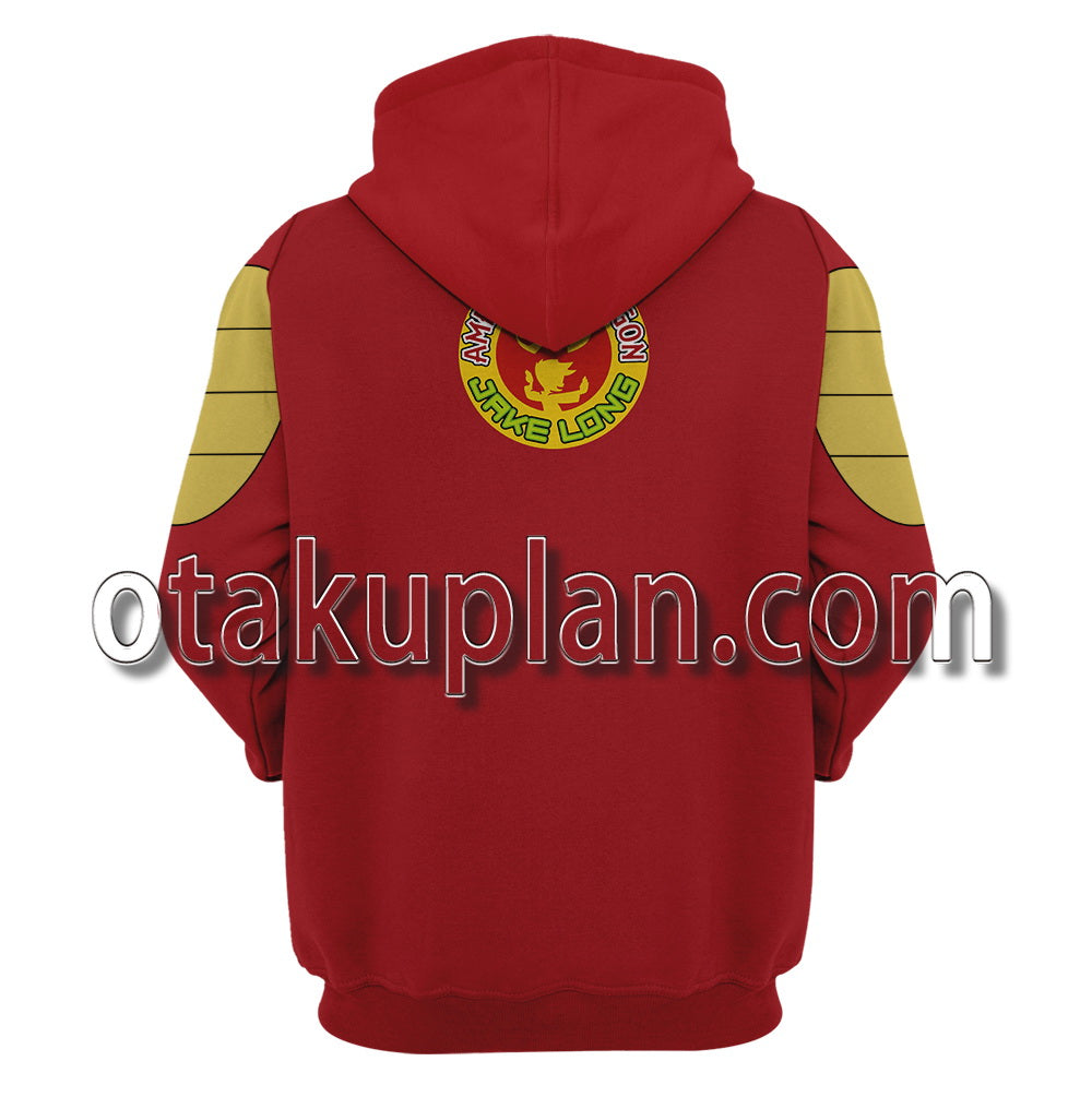 American Dragon Jake Long Dragon Powers Red Coat Cosplay Hoodie
