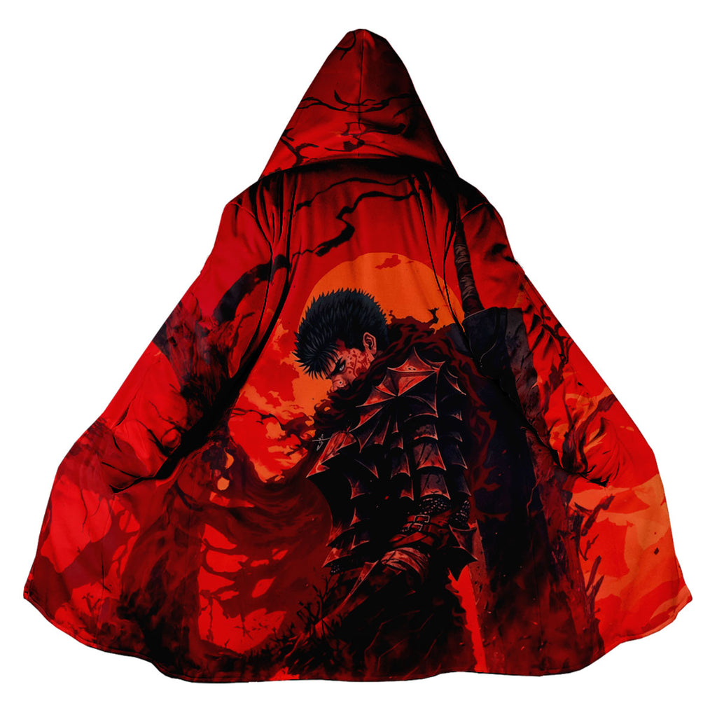 Berserk Guts Against Red Backdrop Anime Apparel
