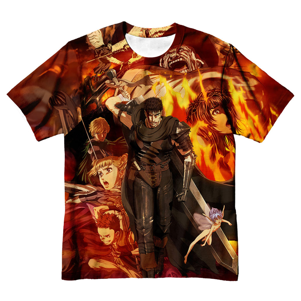 Berserk Guts Amid Allies Chaos Anime Apparel