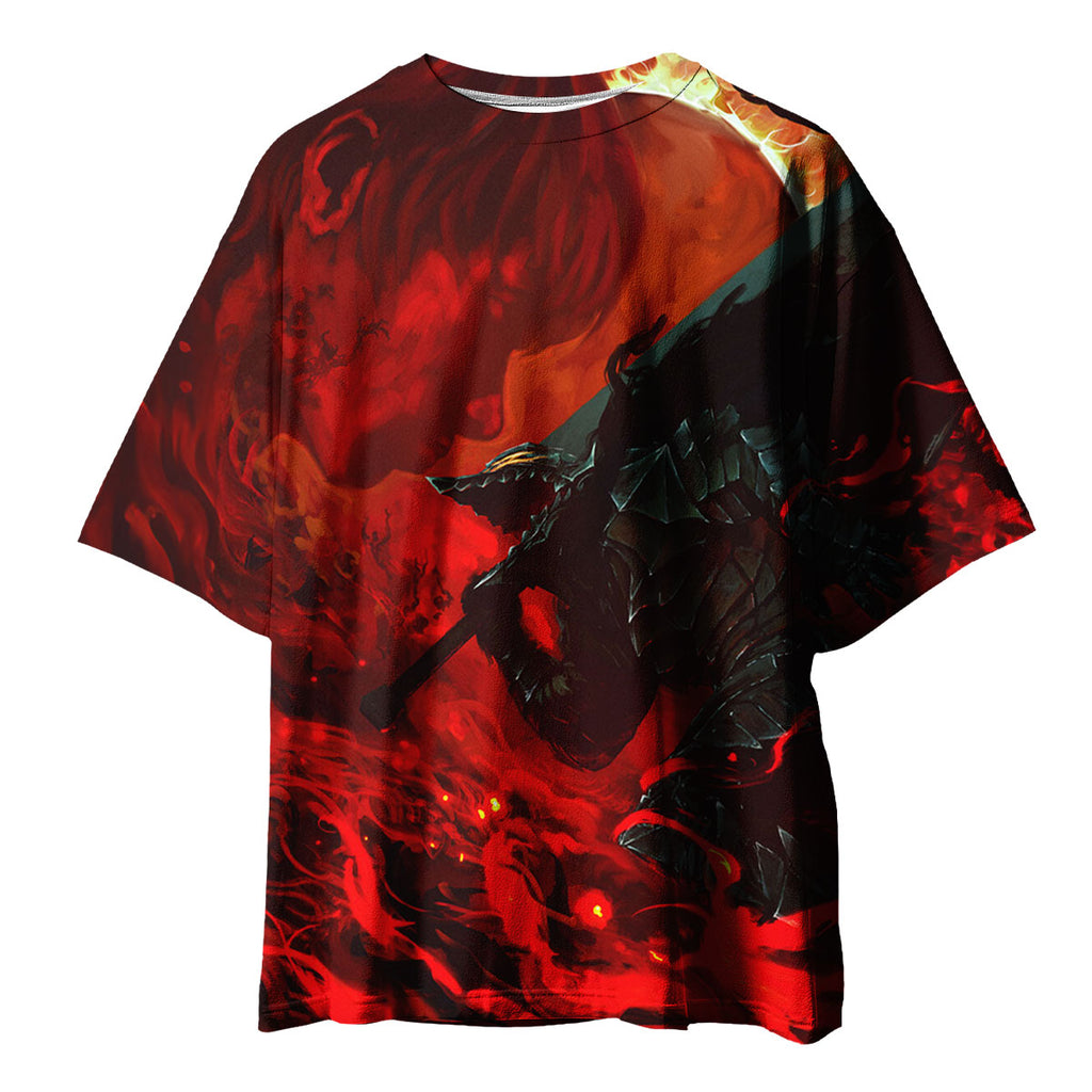 Berserk Guts Amidst Blazing Chaos Anime Apparel