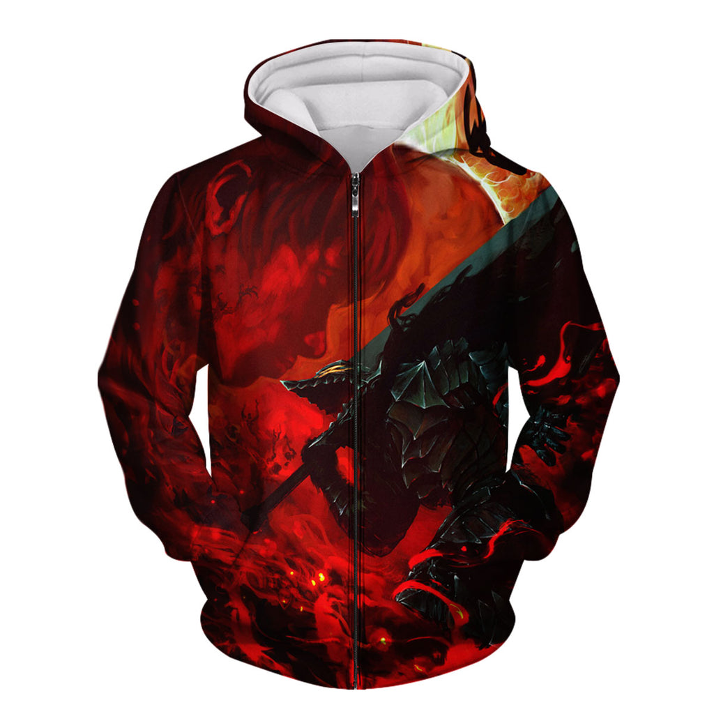Berserk Guts Amidst Blazing Chaos Anime Apparel