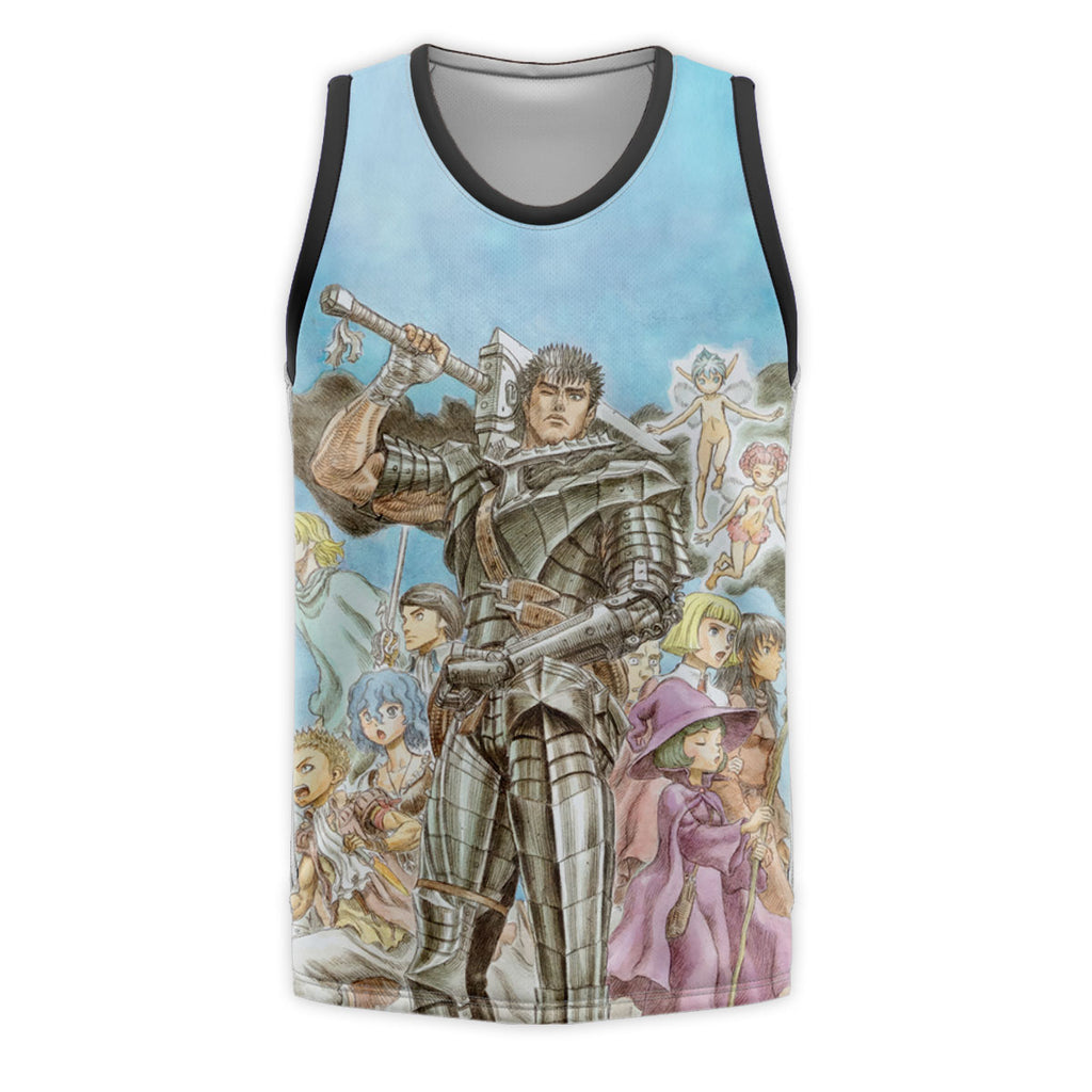 Berserk Guts Battling With Companions Anime Apparel