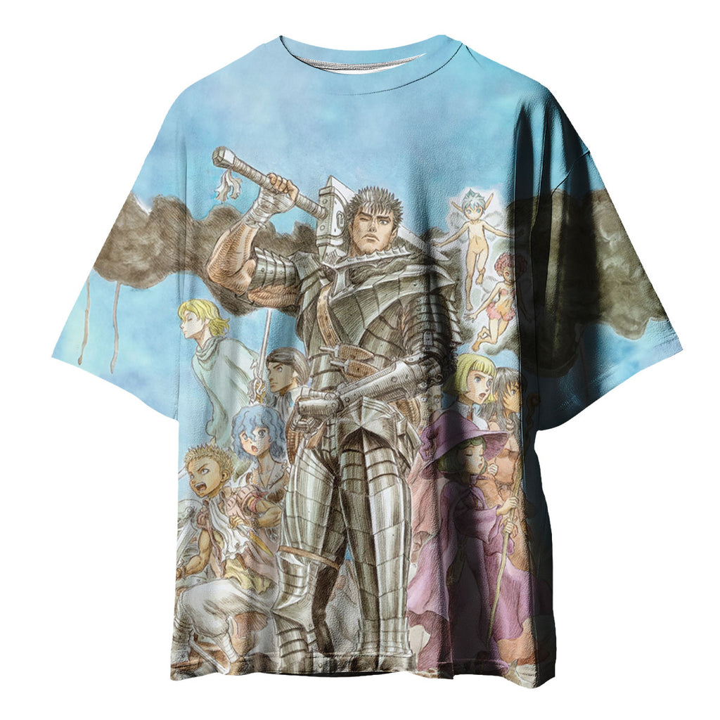 Berserk Guts Battling With Companions Anime Apparel