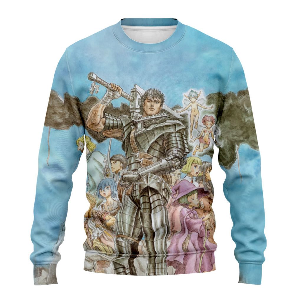 Berserk Guts Battling With Companions Anime Apparel