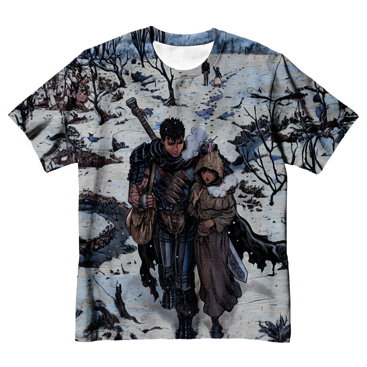 Berserk Guts Casca Snowy Field Anime Apparel