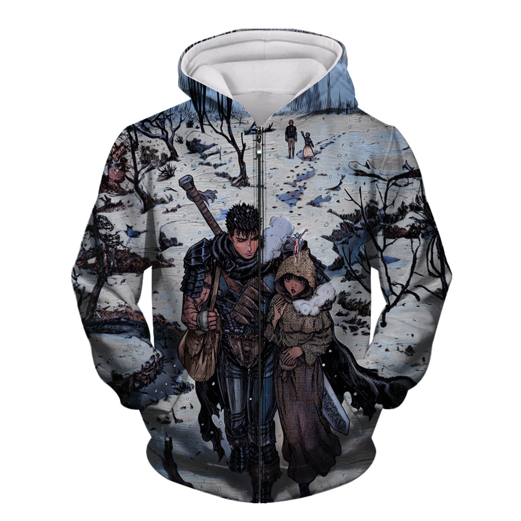 Berserk Guts Casca Snowy Field Anime Apparel