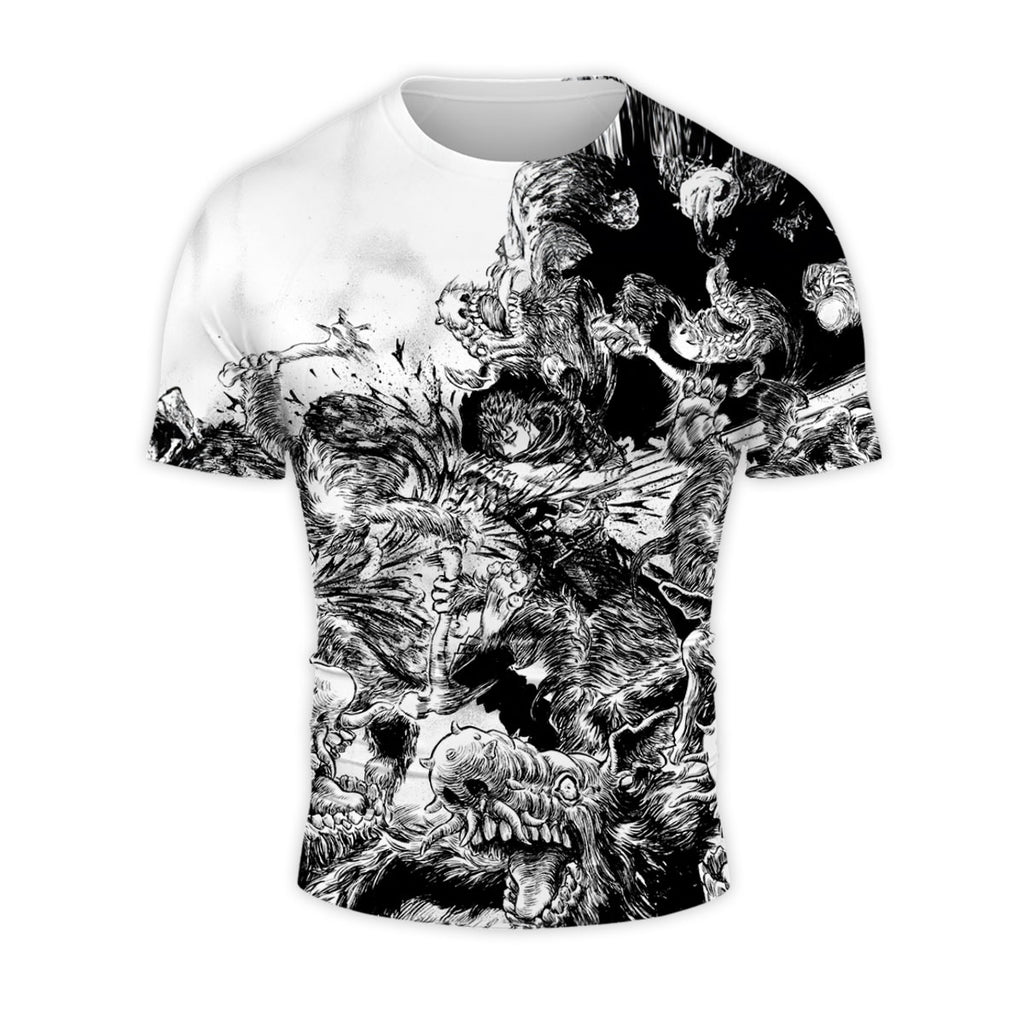 Berserk Guts Fighting Monsters Anime Apparel