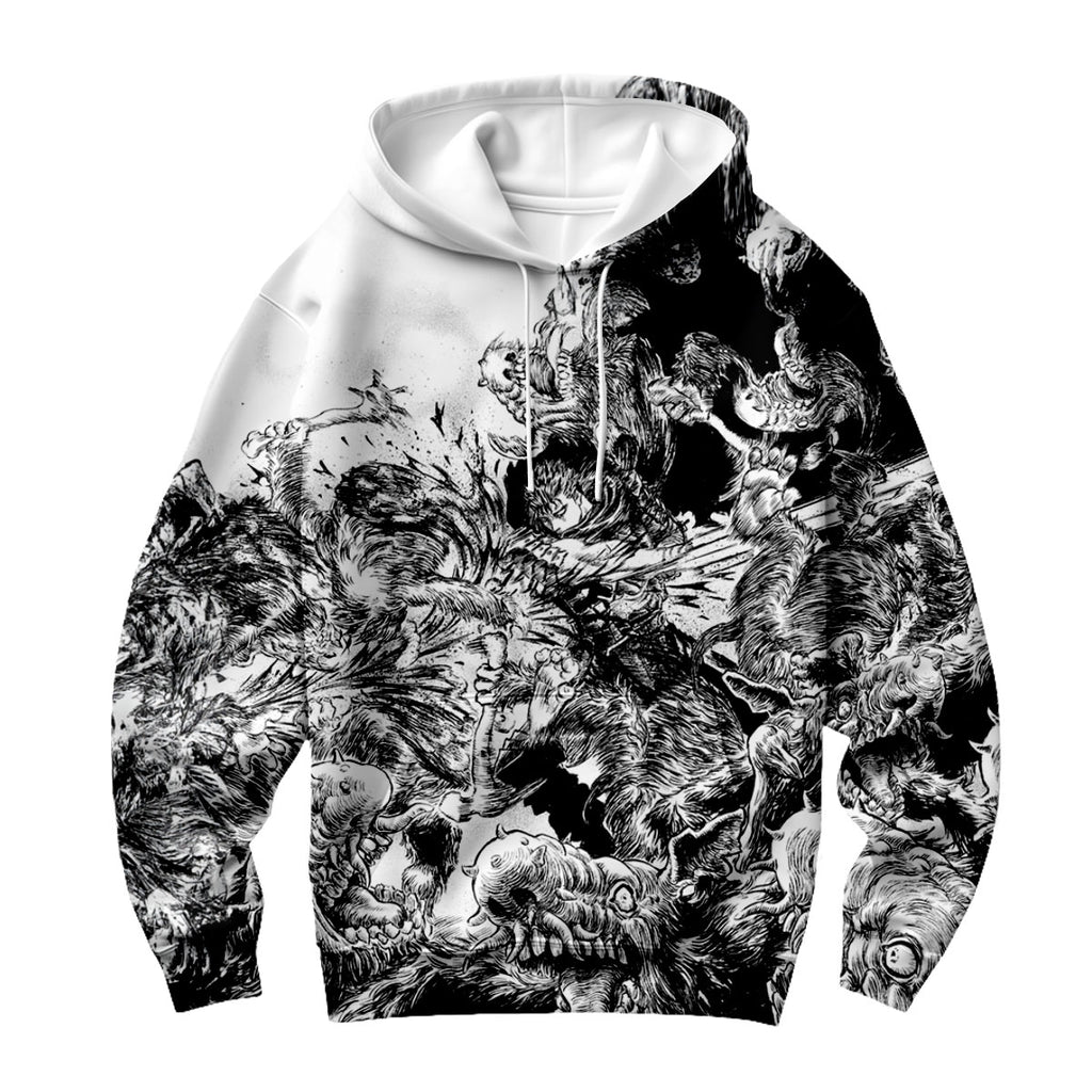 Berserk Guts Fighting Monsters Anime Apparel