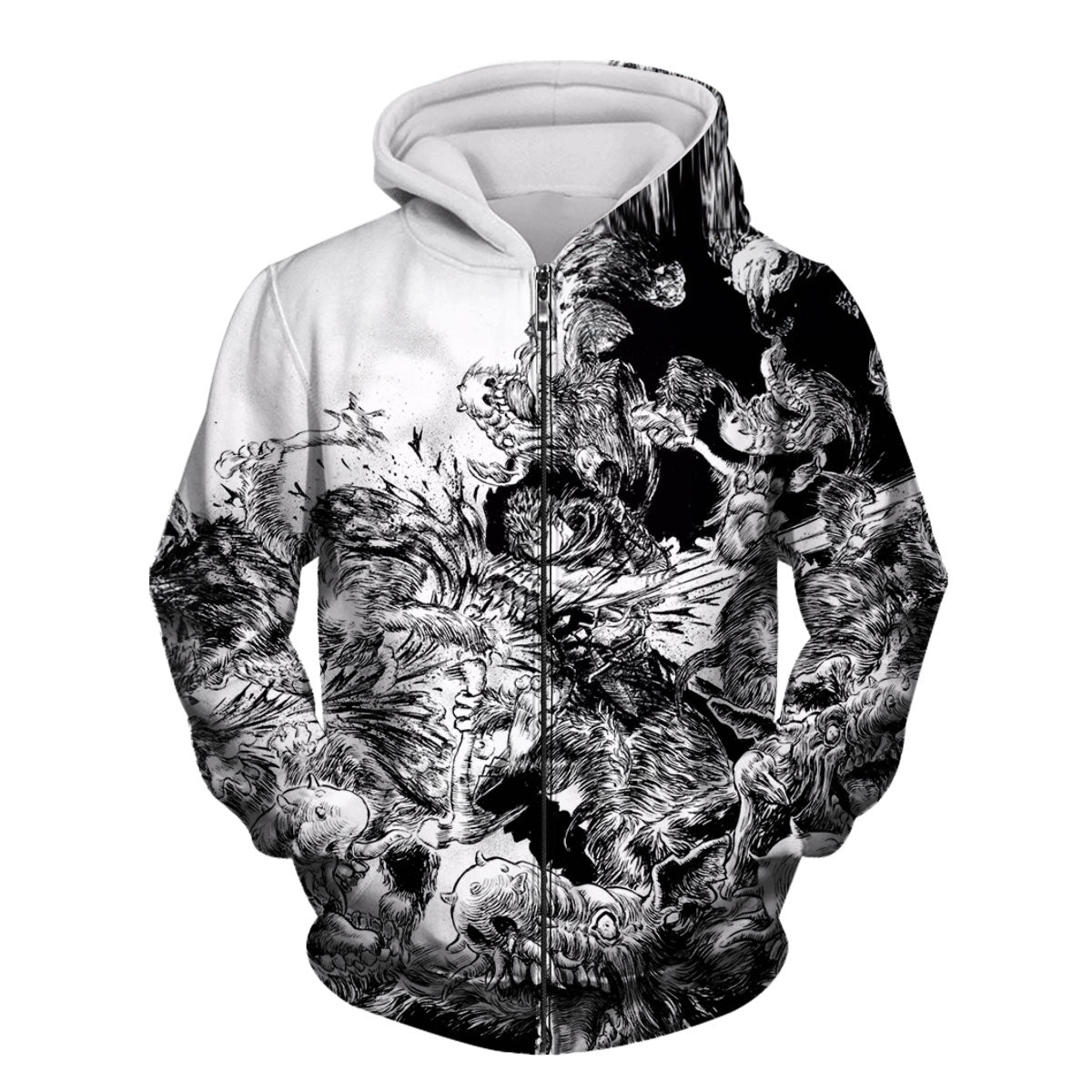 Berserk Guts Fighting Monsters Anime Apparel
