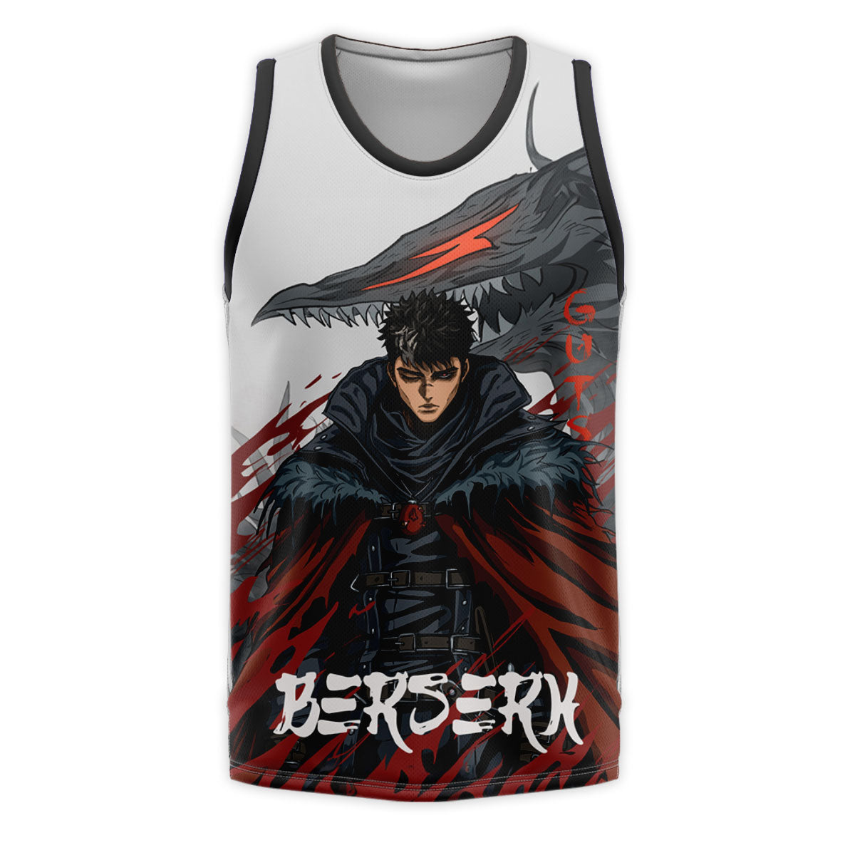 Berserk Guts Flame Illustration Anime Apparel
