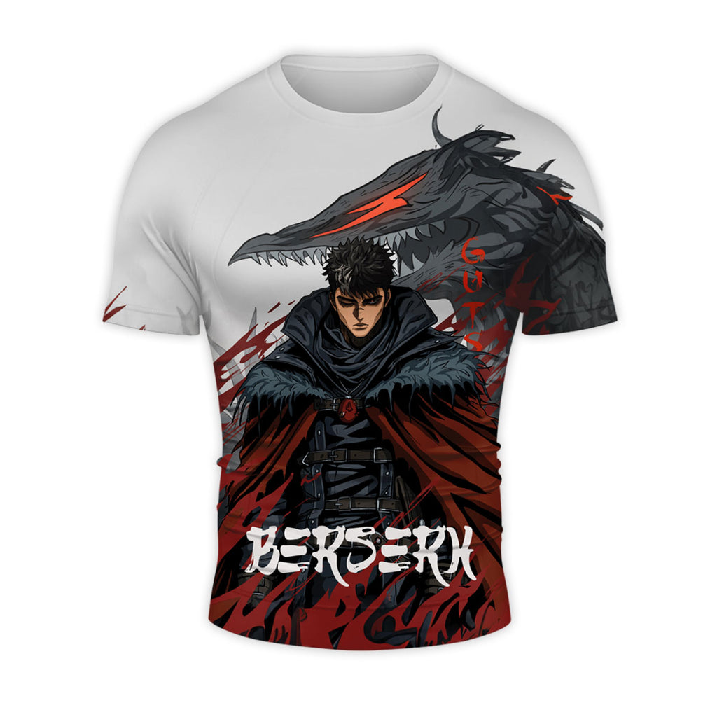 Berserk Guts Flame Illustration Anime Apparel