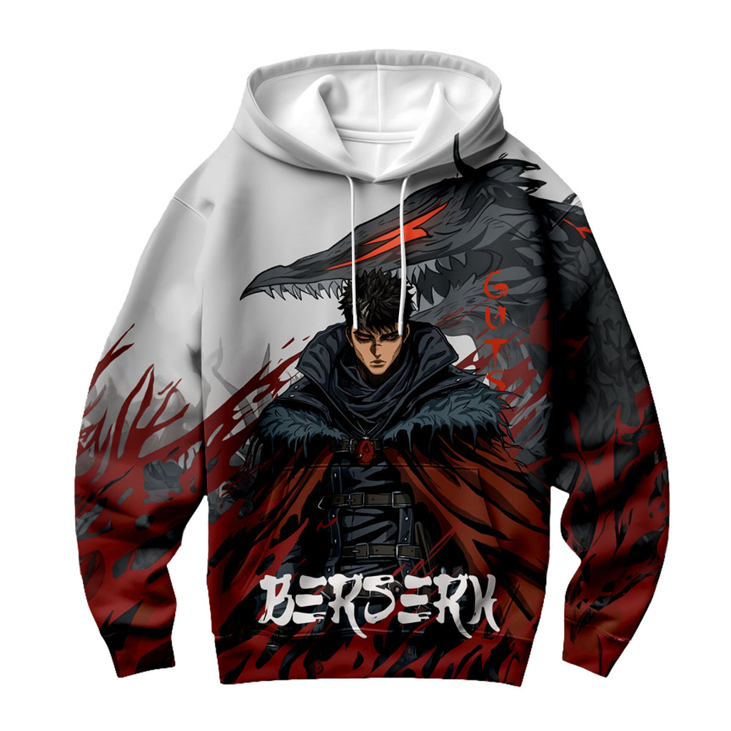 Berserk Guts Flame Illustration Anime Apparel
