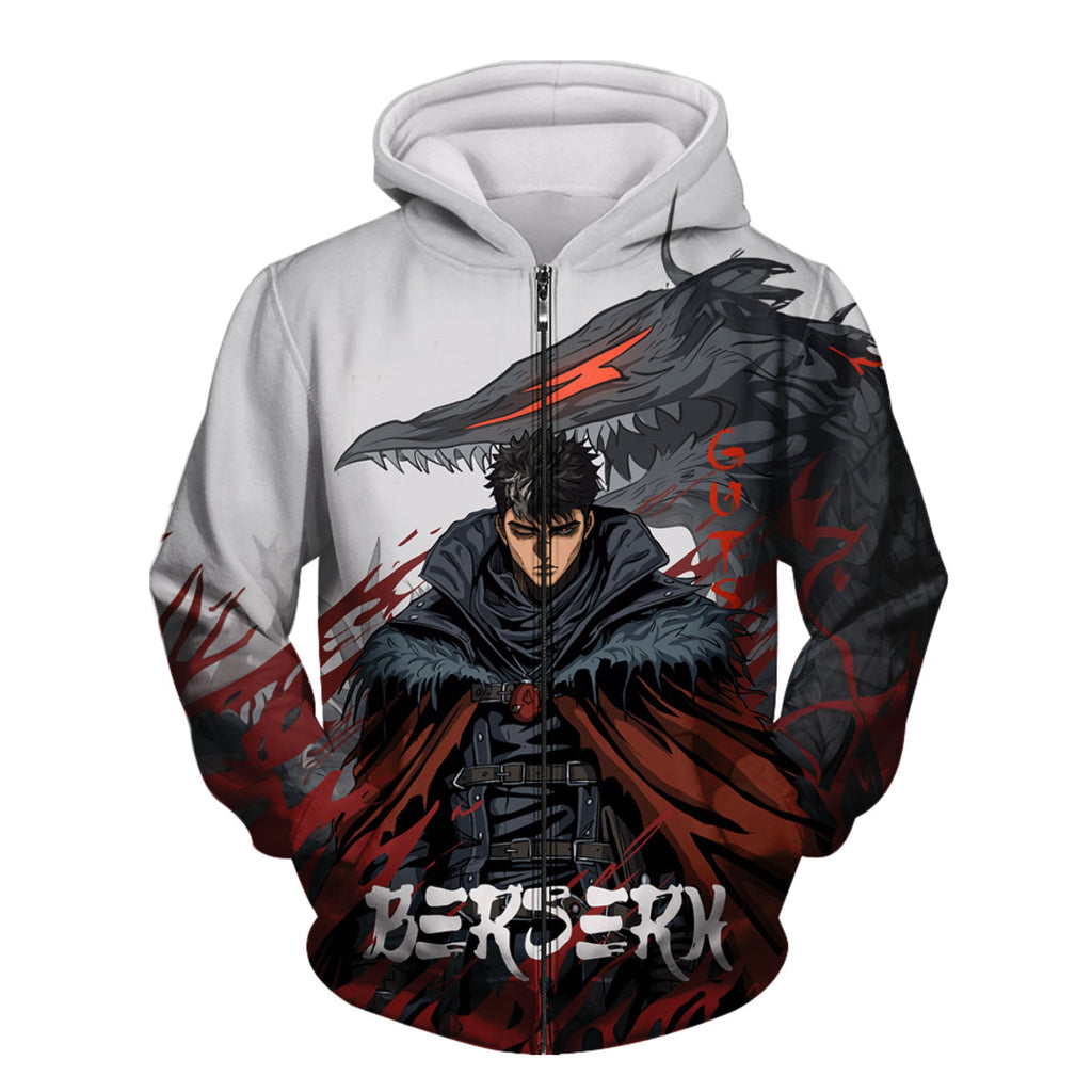 Berserk Guts Flame Illustration Anime Apparel