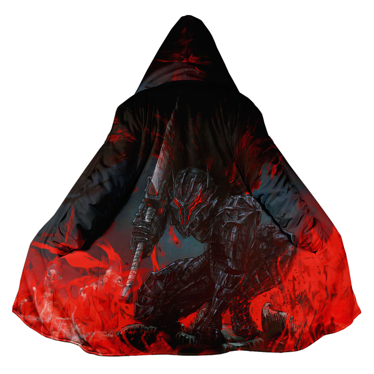 Berserk Guts Kneeling In Flames Anime Apparel
