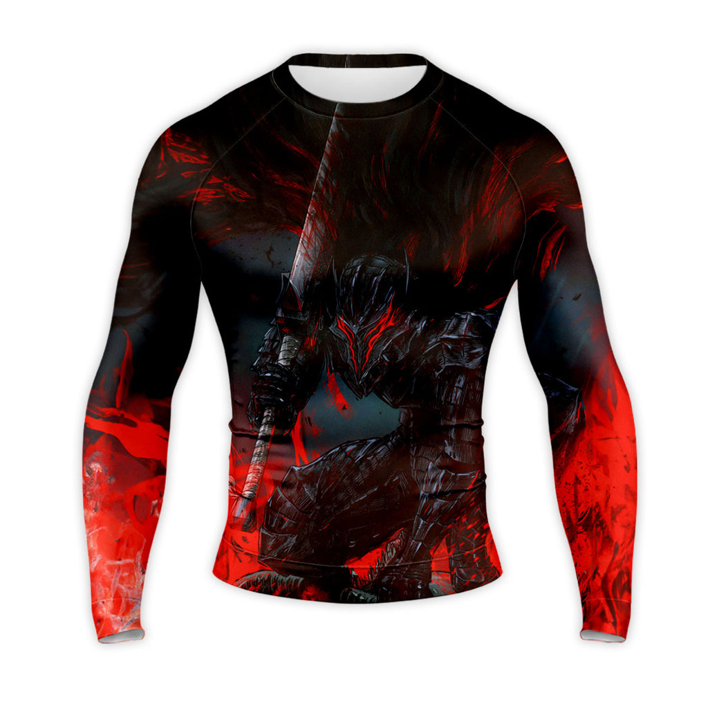 Berserk Guts Kneeling In Flames Anime Apparel