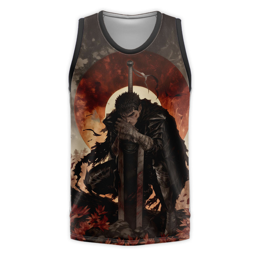Berserk Guts Kneeling With Sword Anime Apparel
