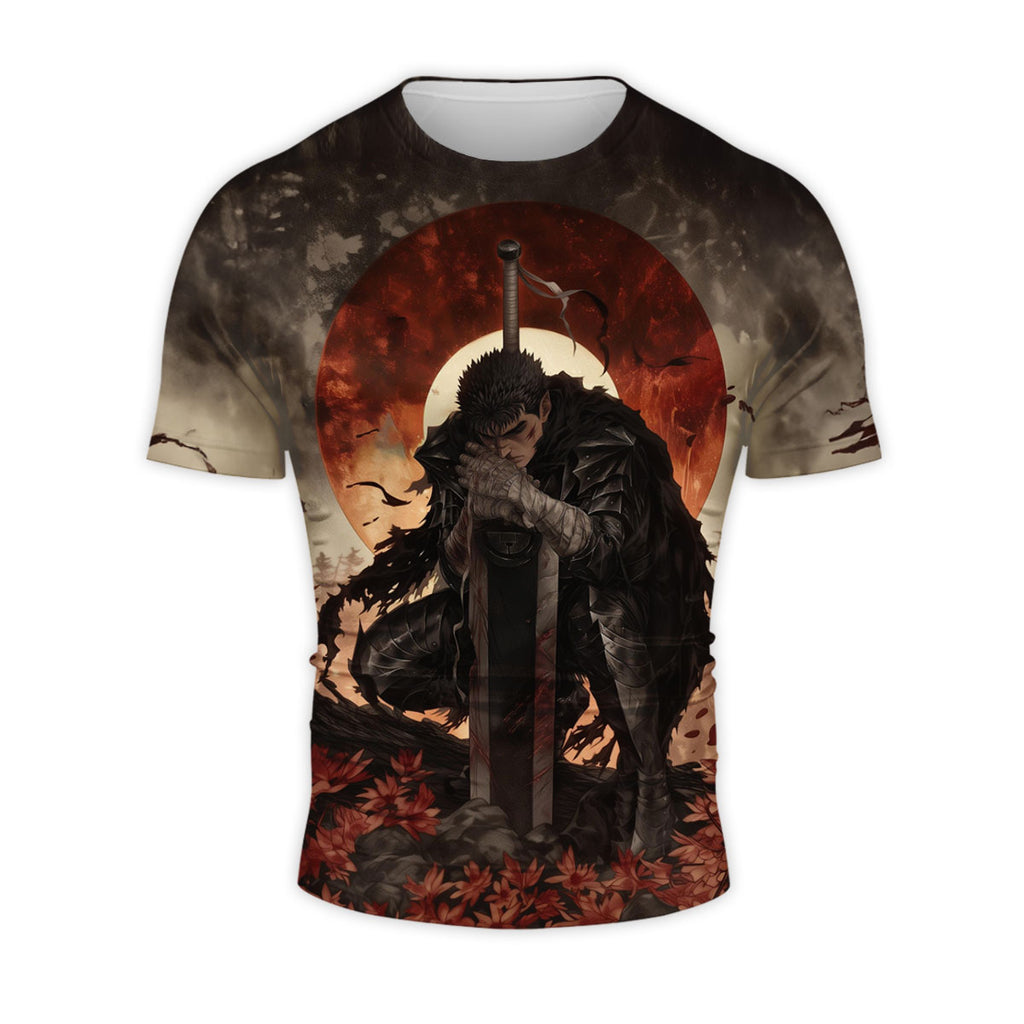 Berserk Guts Kneeling With Sword Anime Apparel