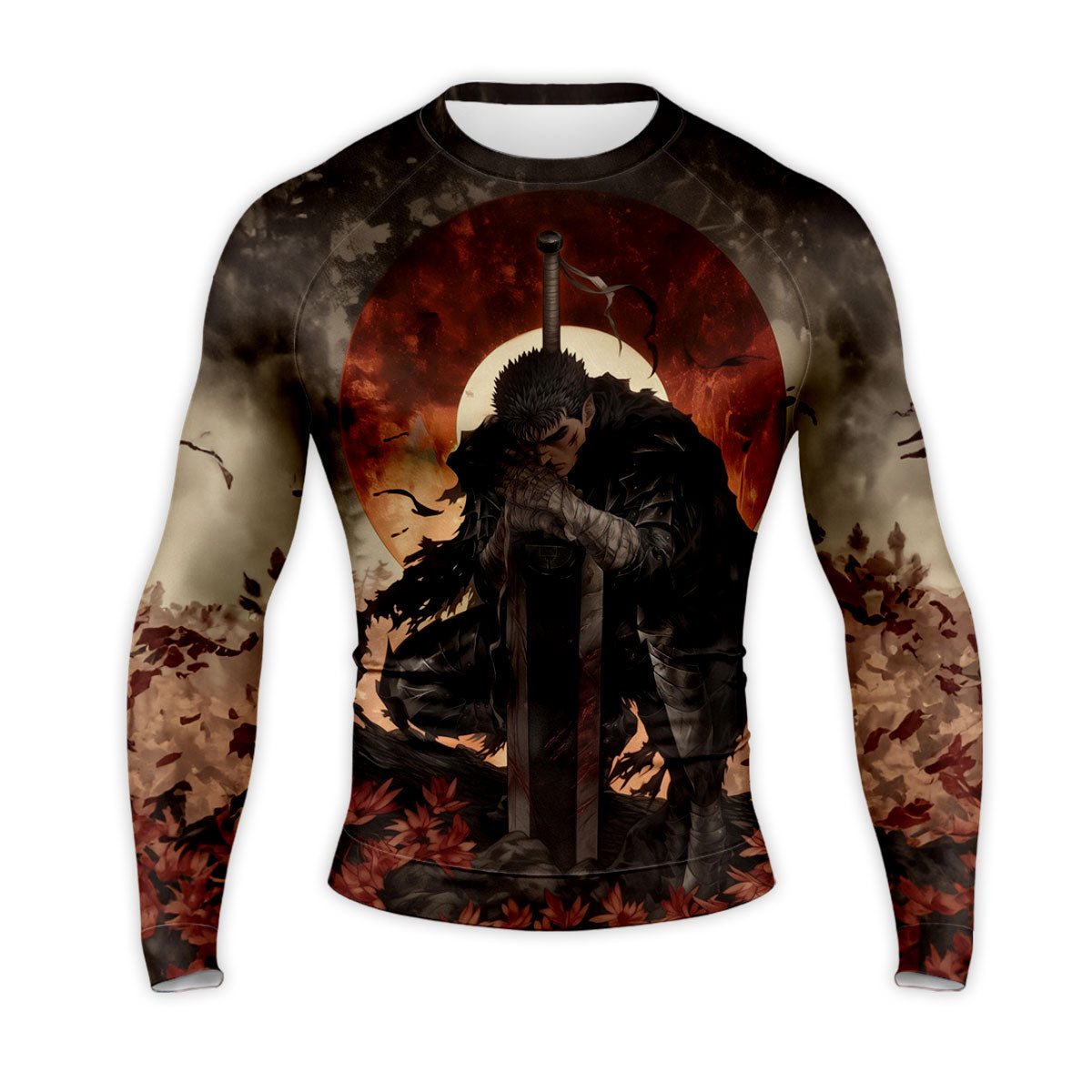 Berserk Guts Kneeling With Sword Anime Apparel
