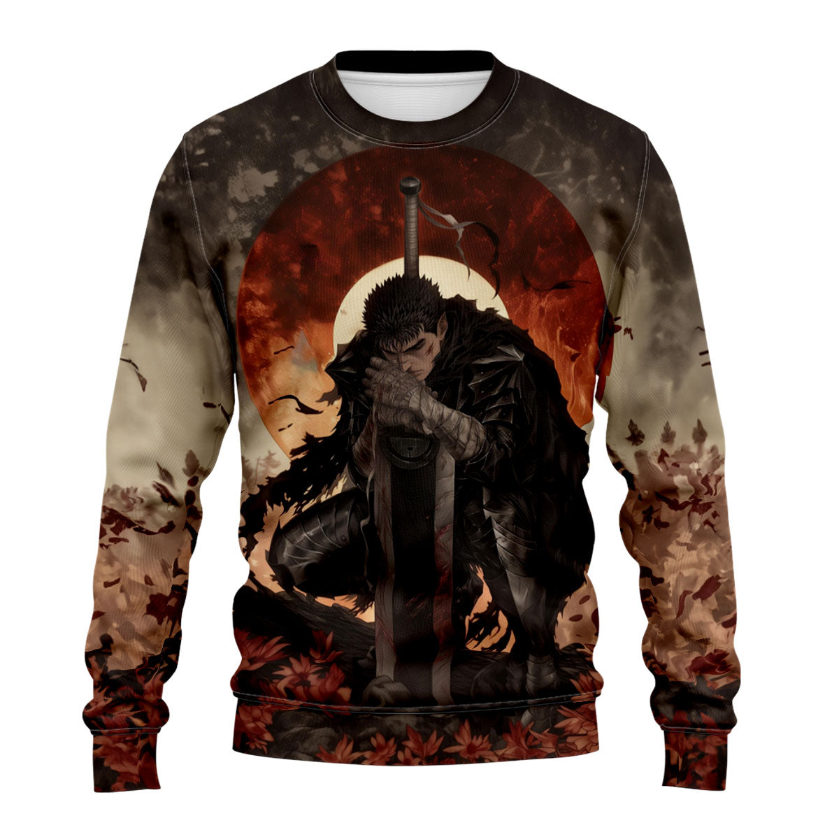 Berserk Guts Kneeling With Sword Anime Apparel