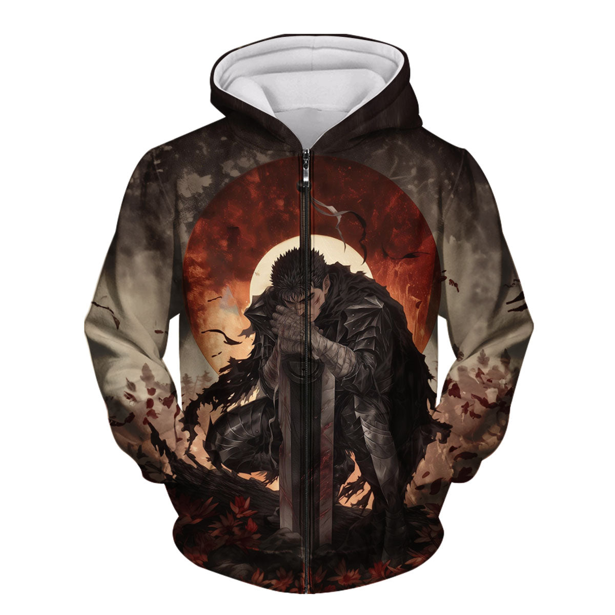 Berserk Guts Kneeling With Sword Anime Apparel