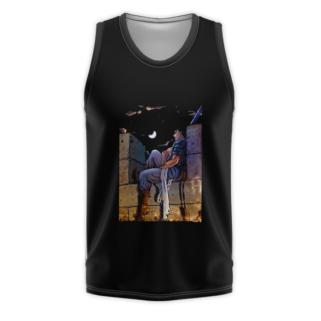 Berserk Guts Sitting On Wall Anime Apparel
