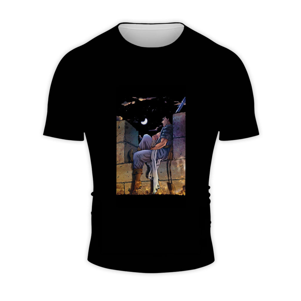 Berserk Guts Sitting On Wall Anime Apparel