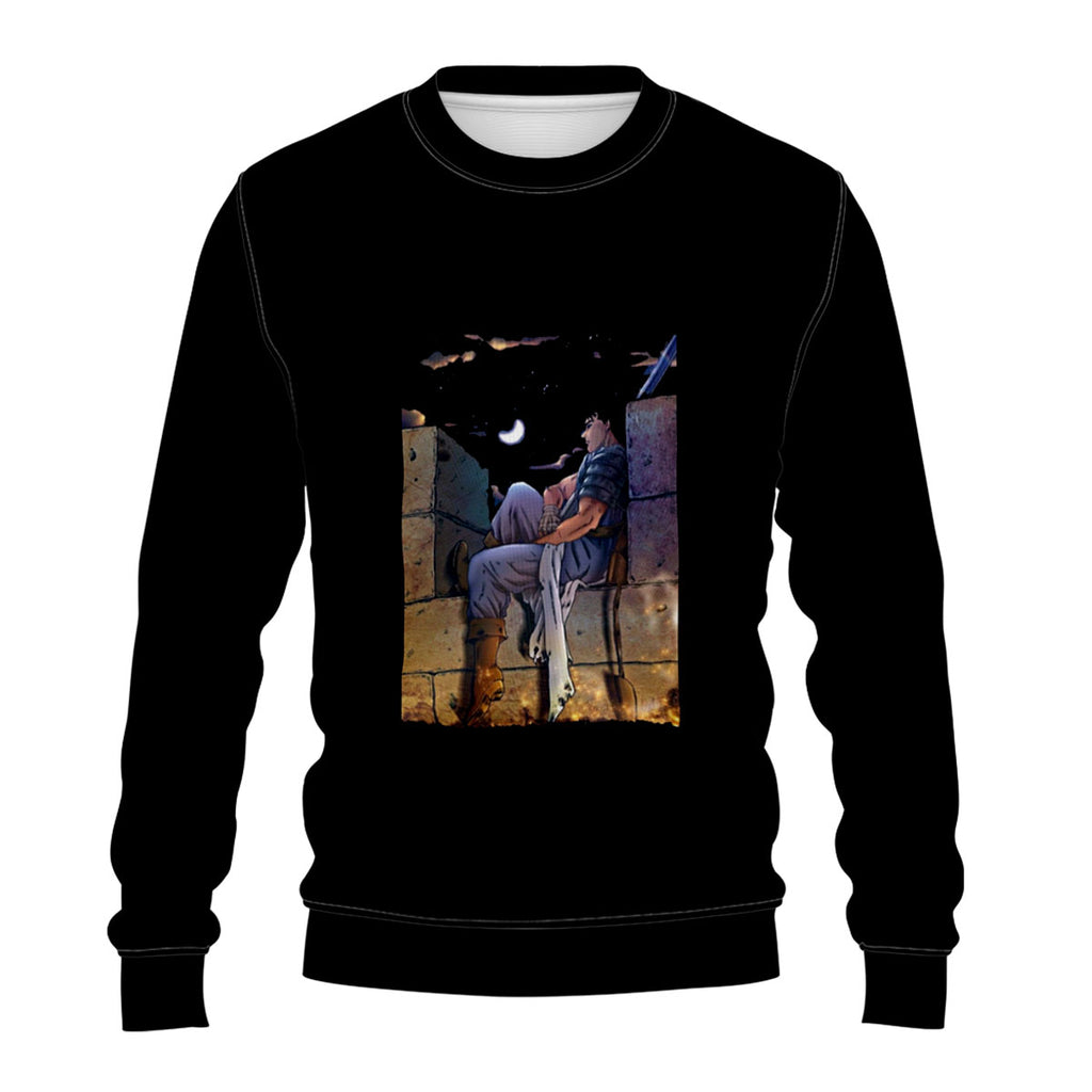 Berserk Guts Sitting On Wall Anime Apparel