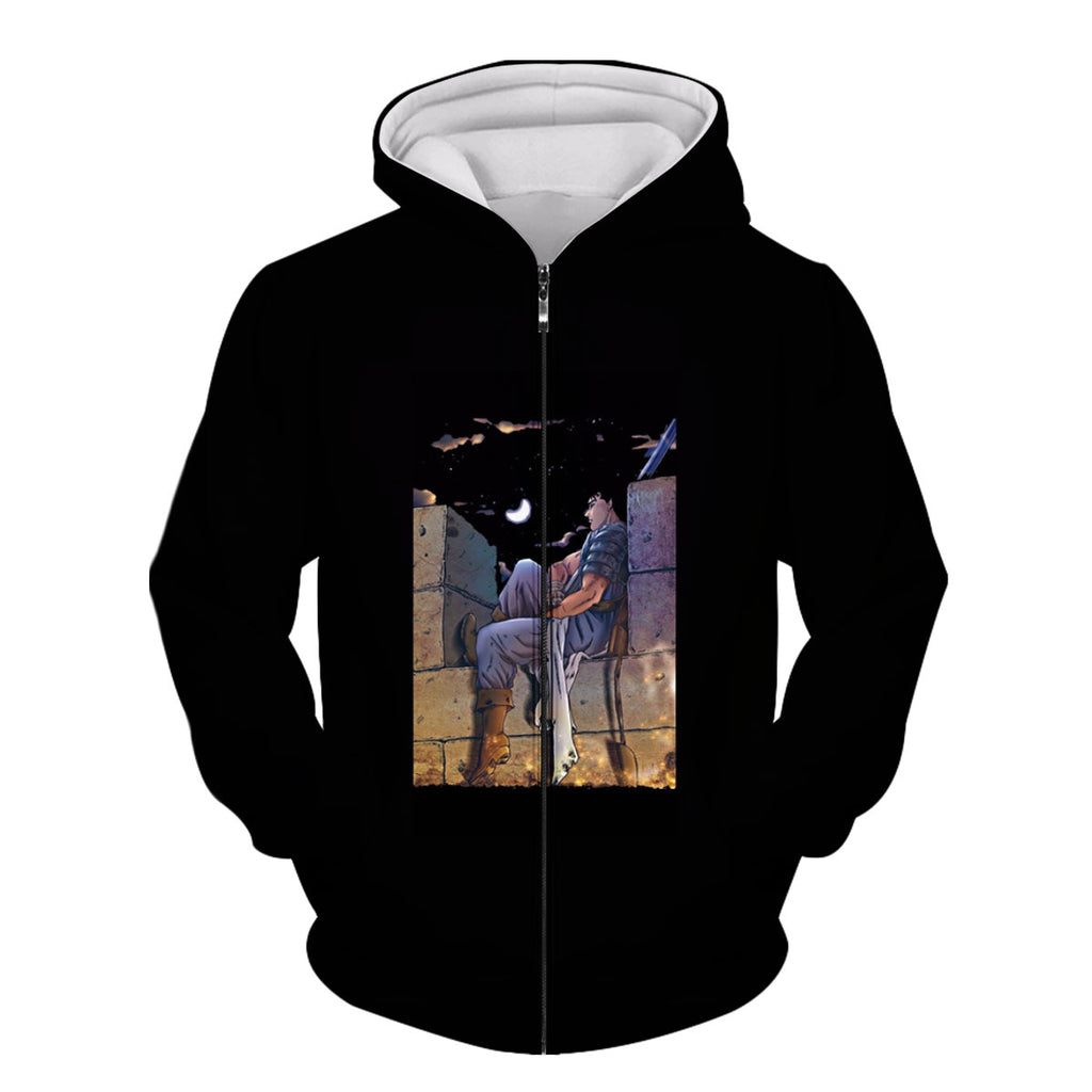 Berserk Guts Sitting On Wall Anime Apparel