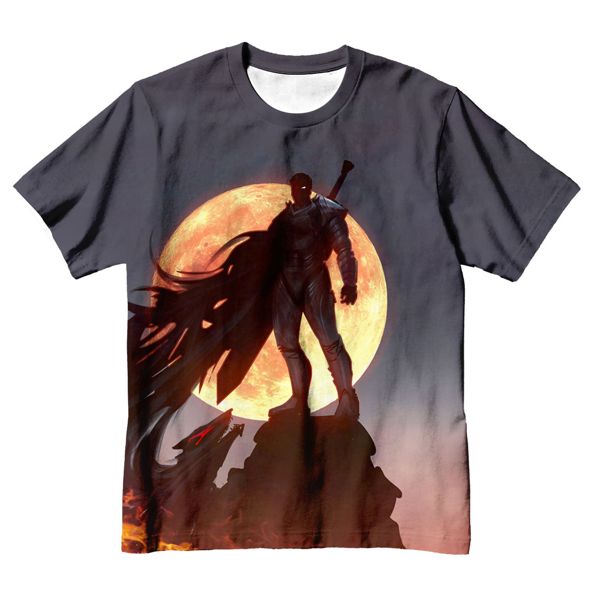 Berserk Guts Standing On Rocks Anime Apparel