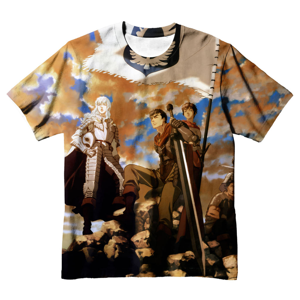 Berserk Hawk Warrior On Rock Anime Apparel