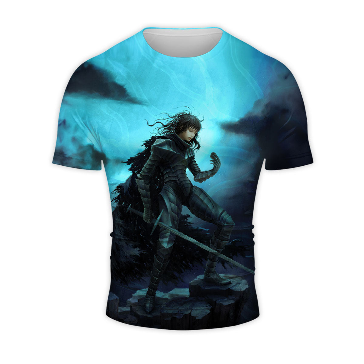 Berserker Armor Standing On Cliff Anime Apparel