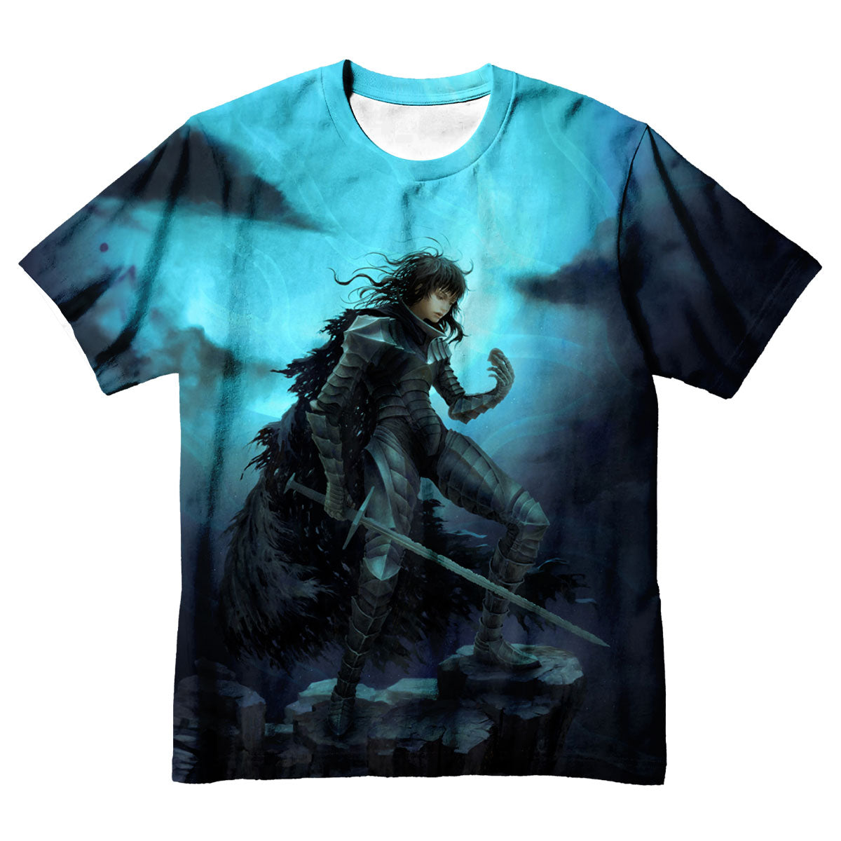 Berserker Armor Standing On Cliff Anime Apparel