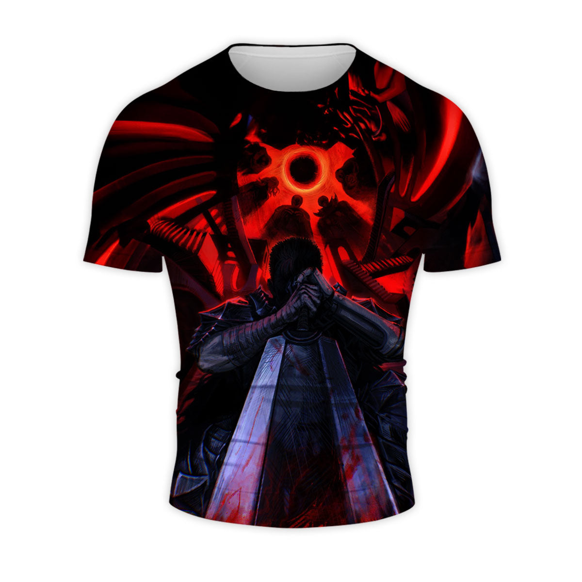 Berserker Guts Kneeling Red Aura Anime Apparel
