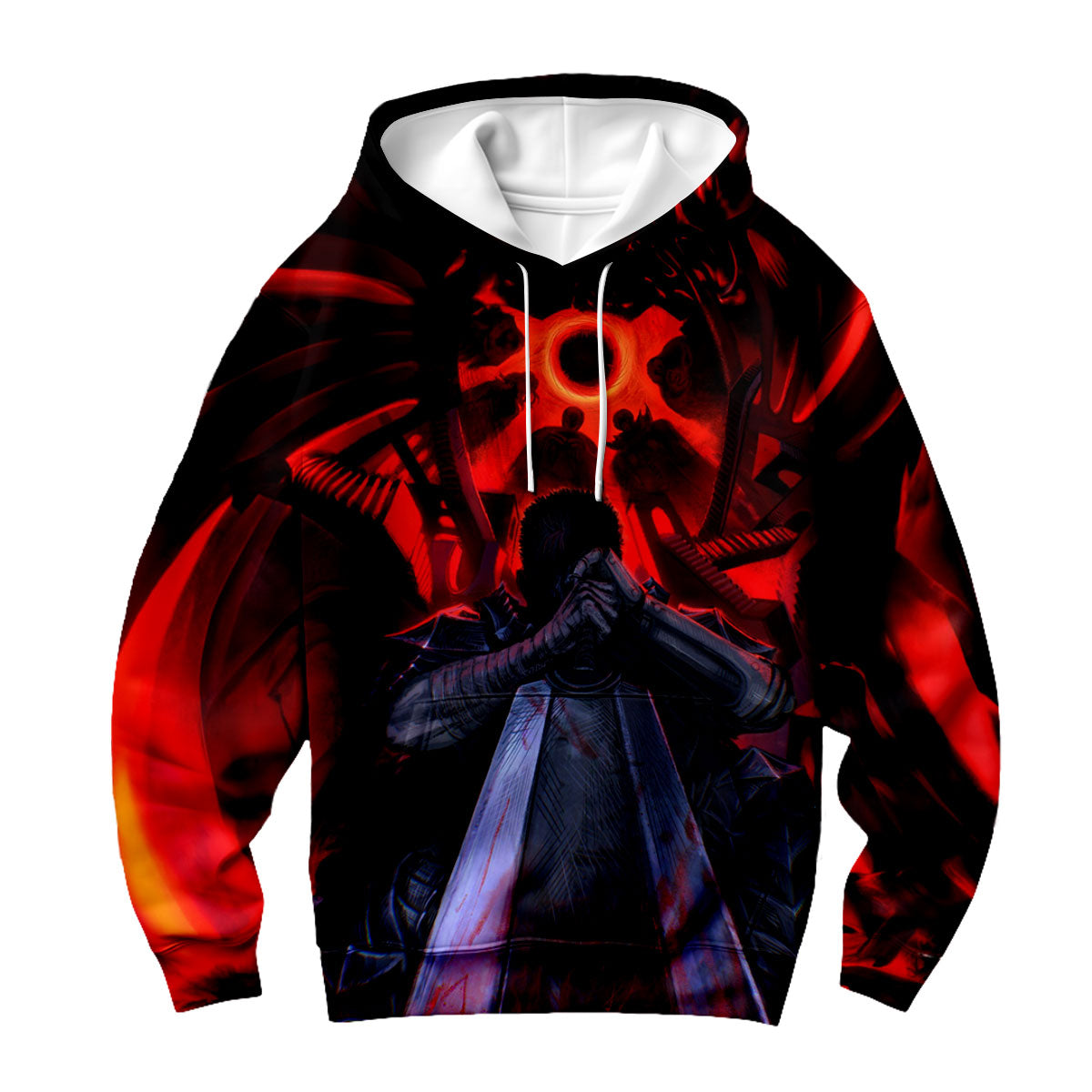 Berserker Guts Kneeling Red Aura Anime Apparel