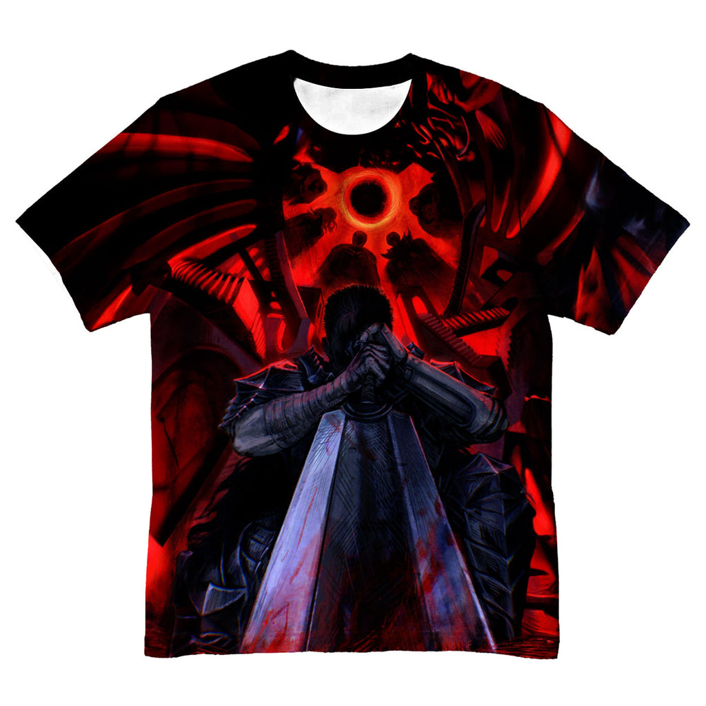 Berserker Guts Kneeling Red Aura Anime Apparel
