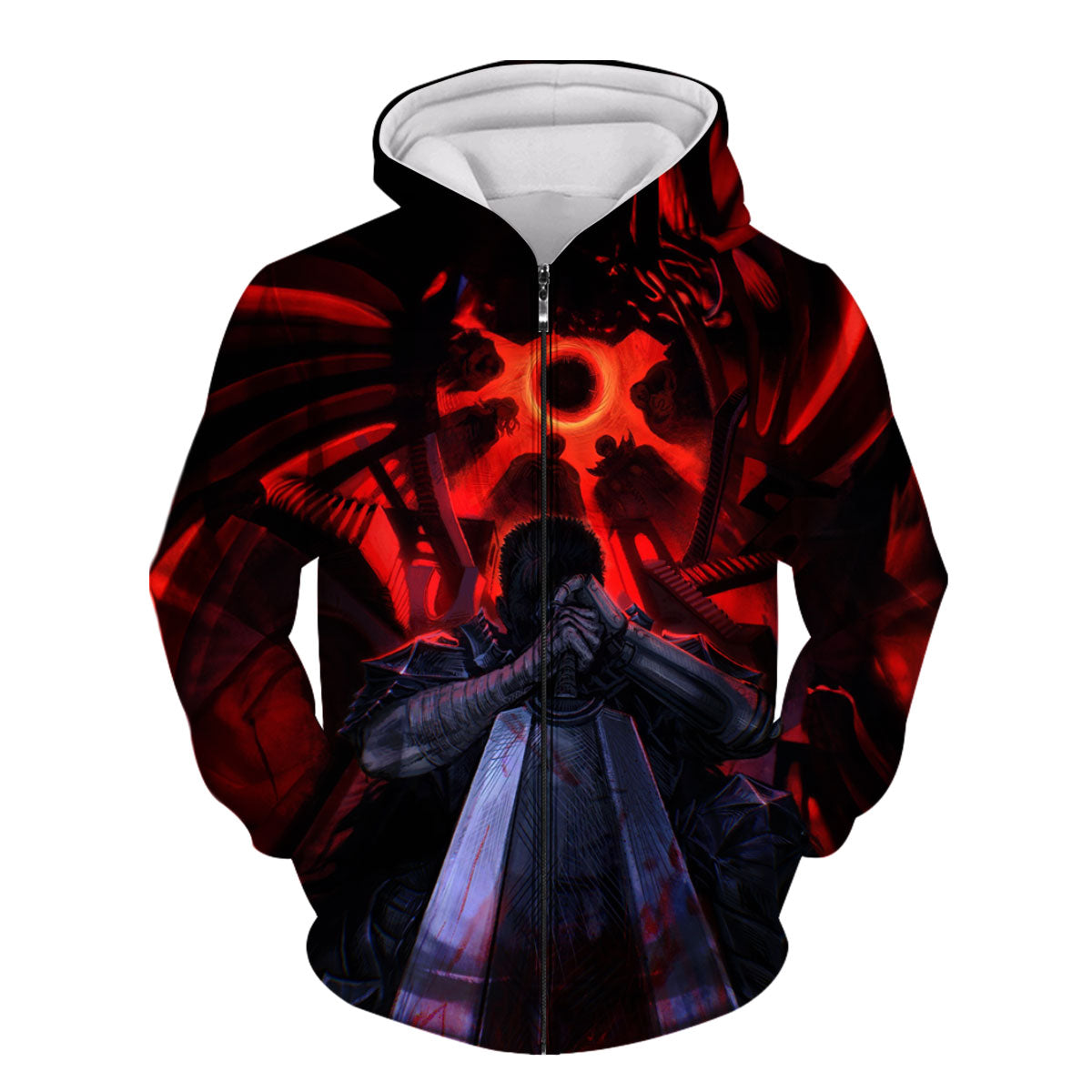 Berserker Guts Kneeling Red Aura Anime Apparel