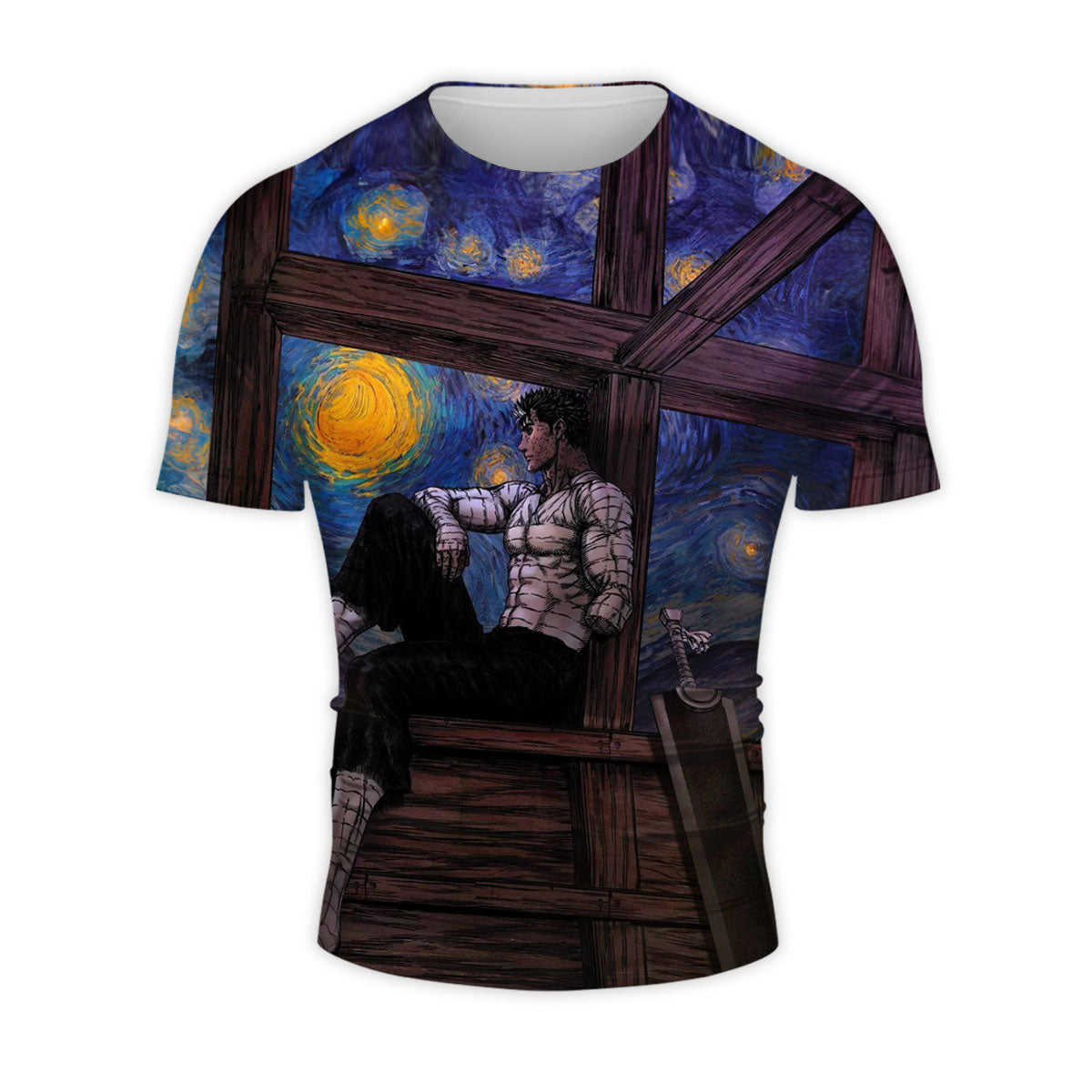 Berserker Guts Sitting Starry Window Anime Apparel