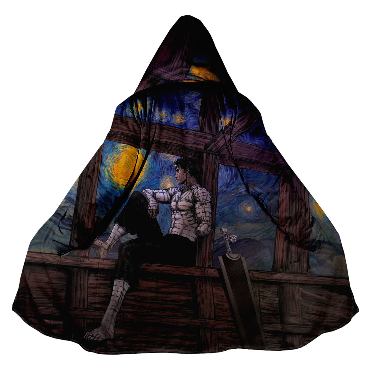Berserker Guts Sitting Starry Window Anime Apparel