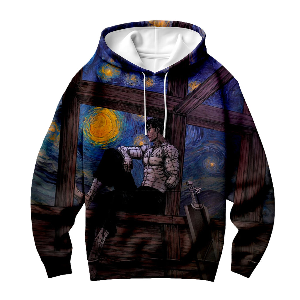 Berserker Guts Sitting Starry Window Anime Apparel