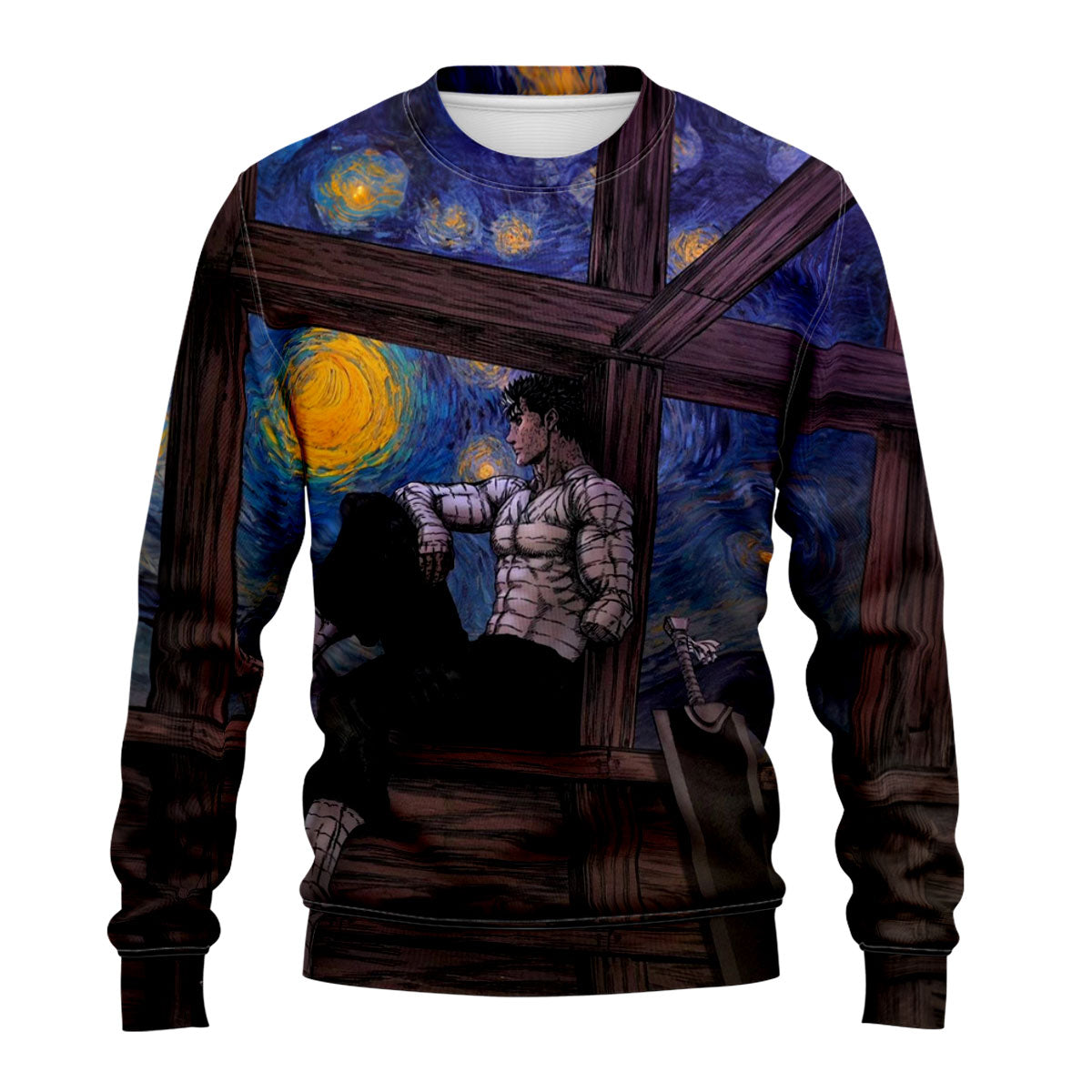 Berserker Guts Sitting Starry Window Anime Apparel