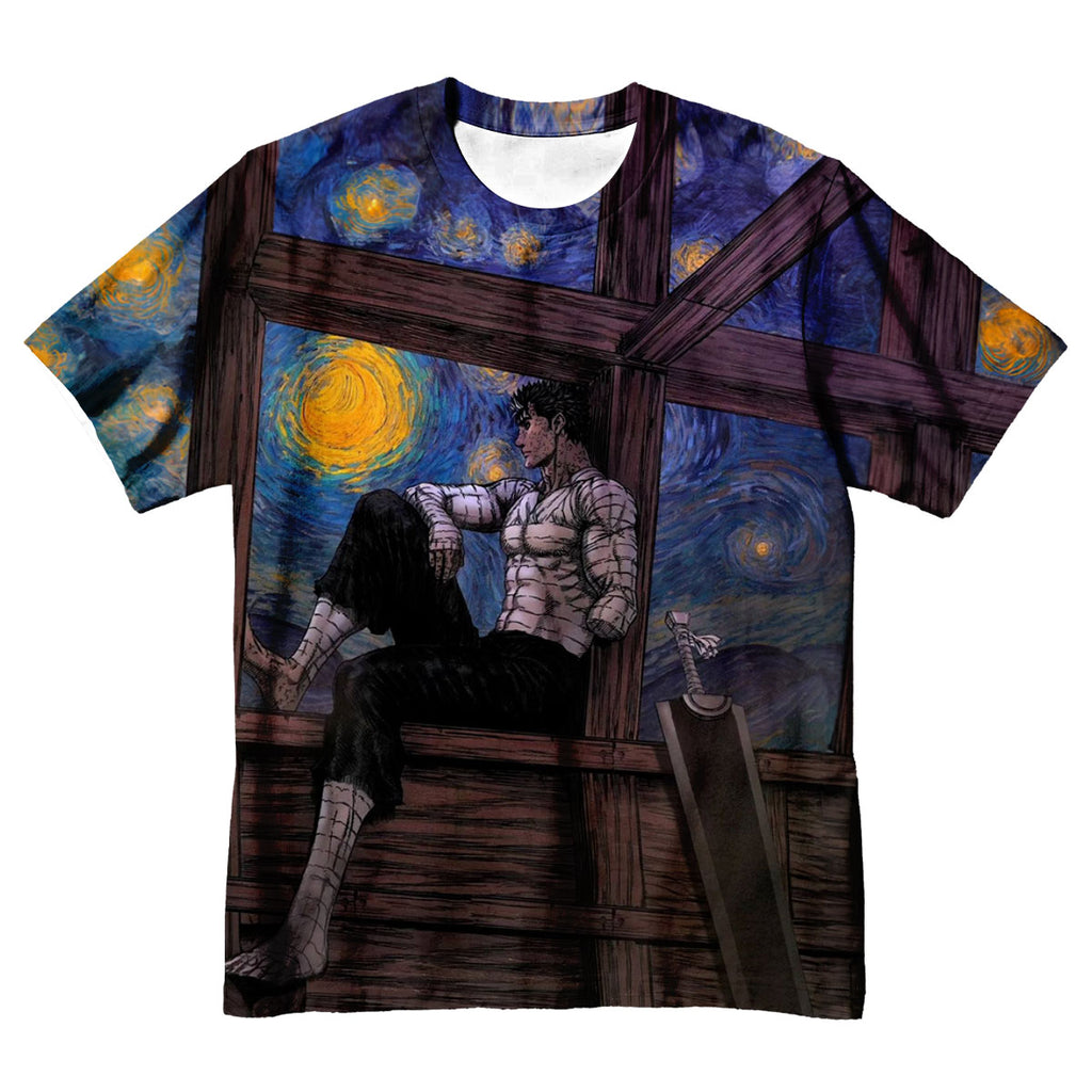 Berserker Guts Sitting Starry Window Anime Apparel