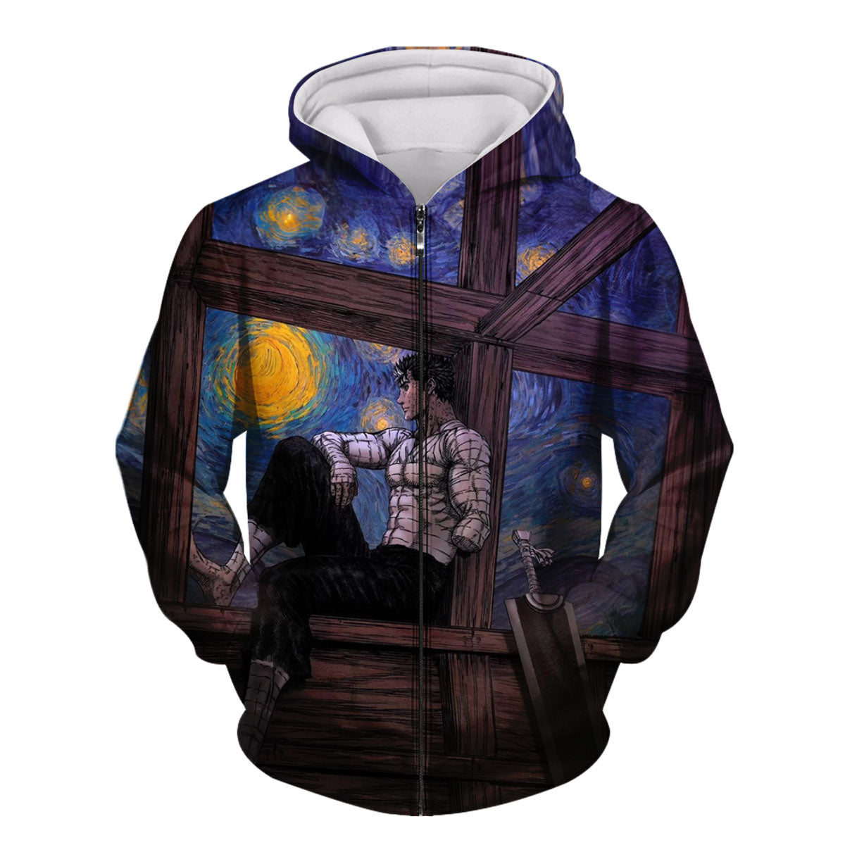 Berserker Guts Sitting Starry Window Anime Apparel