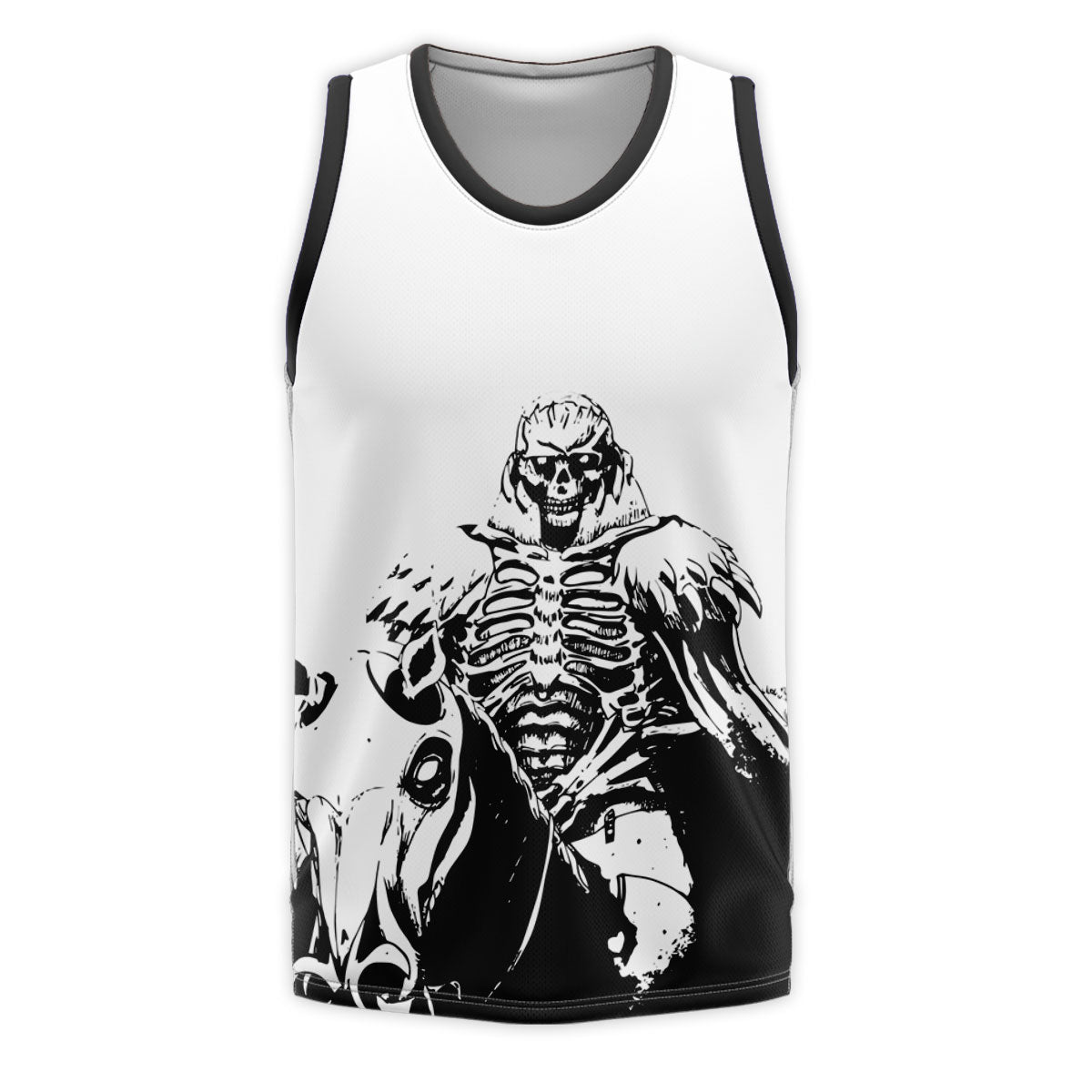 Berserker Skeleton Knight Black White Horseback Anime Apparel