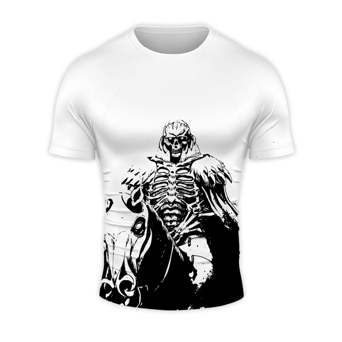 Berserker Skeleton Knight Black White Horseback Anime Apparel