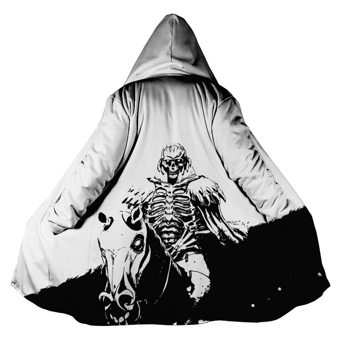 Berserker Skeleton Knight Black White Horseback Anime Apparel