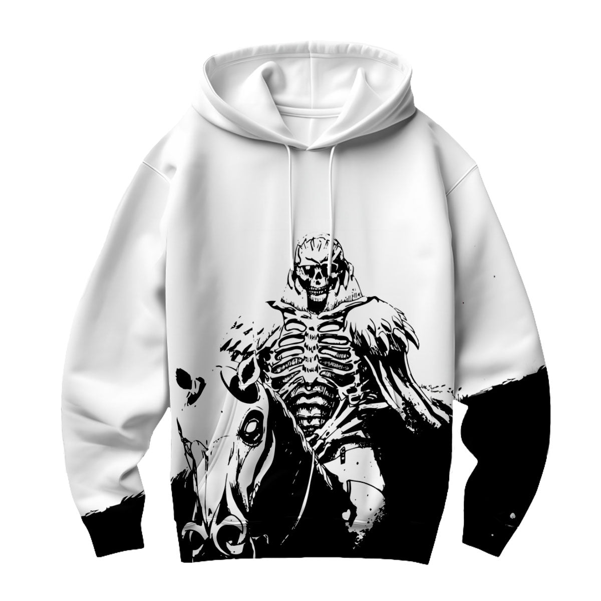Berserker Skeleton Knight Black White Horseback Anime Apparel