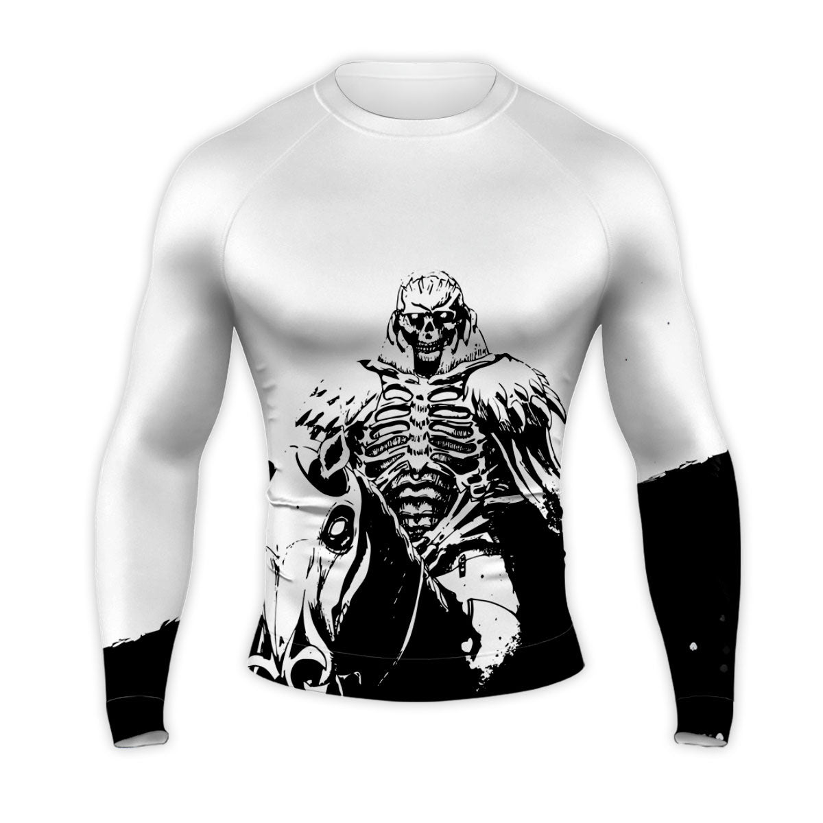 Berserker Skeleton Knight Black White Horseback Anime Apparel