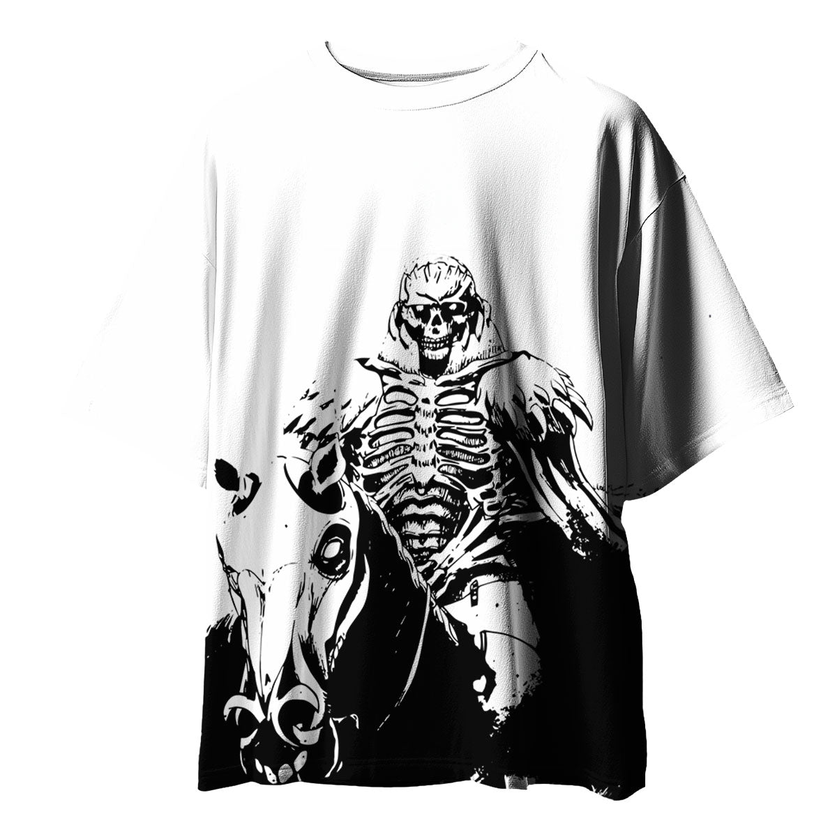 Berserker Skeleton Knight Black White Horseback Anime Apparel