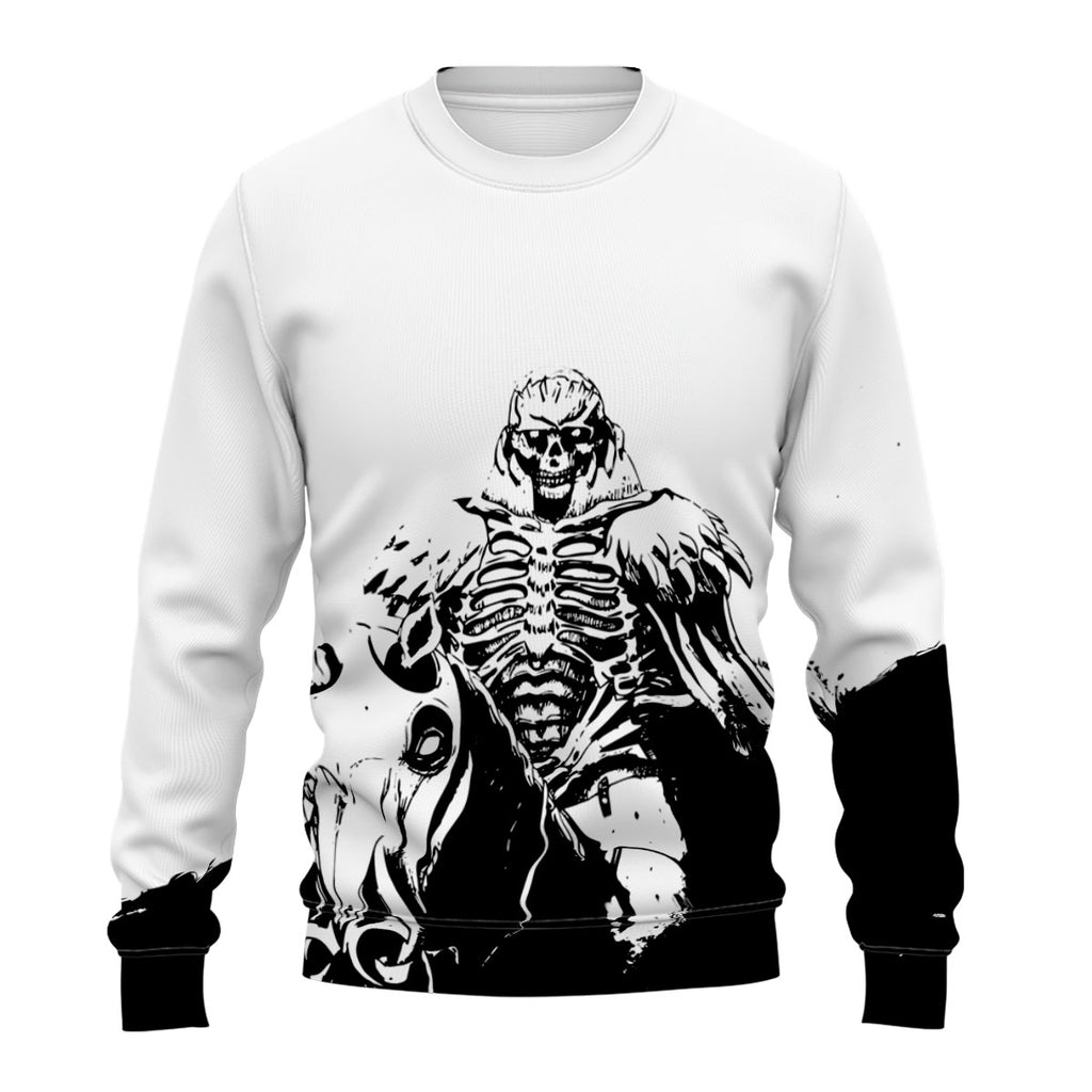 Berserker Skeleton Knight Black White Horseback Anime Apparel